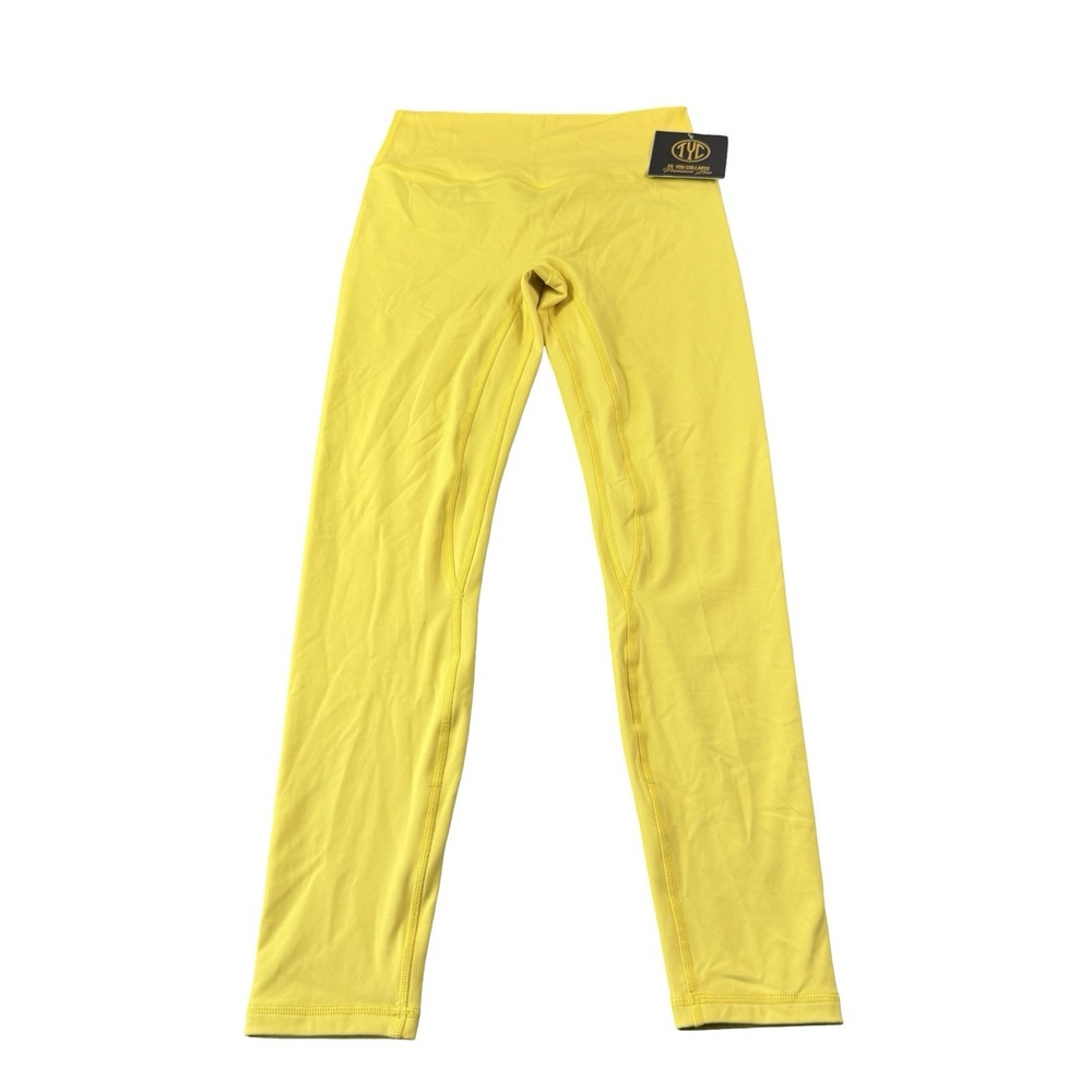 Til You Collapse Lemon Yellow Premium Leggings Scrunch Butt Women Size M NWT